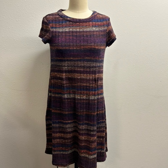 Luxology Purple and Brown Mini Dress - Picture 1 of 4